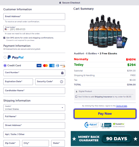 audifort-checkout-page